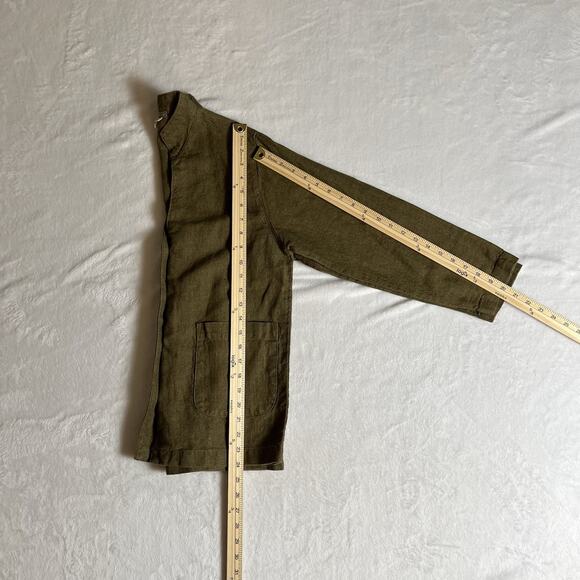 Isabella Bird Women's Linen Jacket Size P Blazer Lagenlook Minimalist Business - Picture 5 of 8